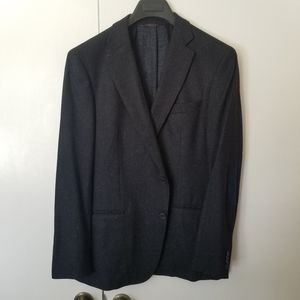 Michael Kors Navy Elbow Pads Silk Blazer